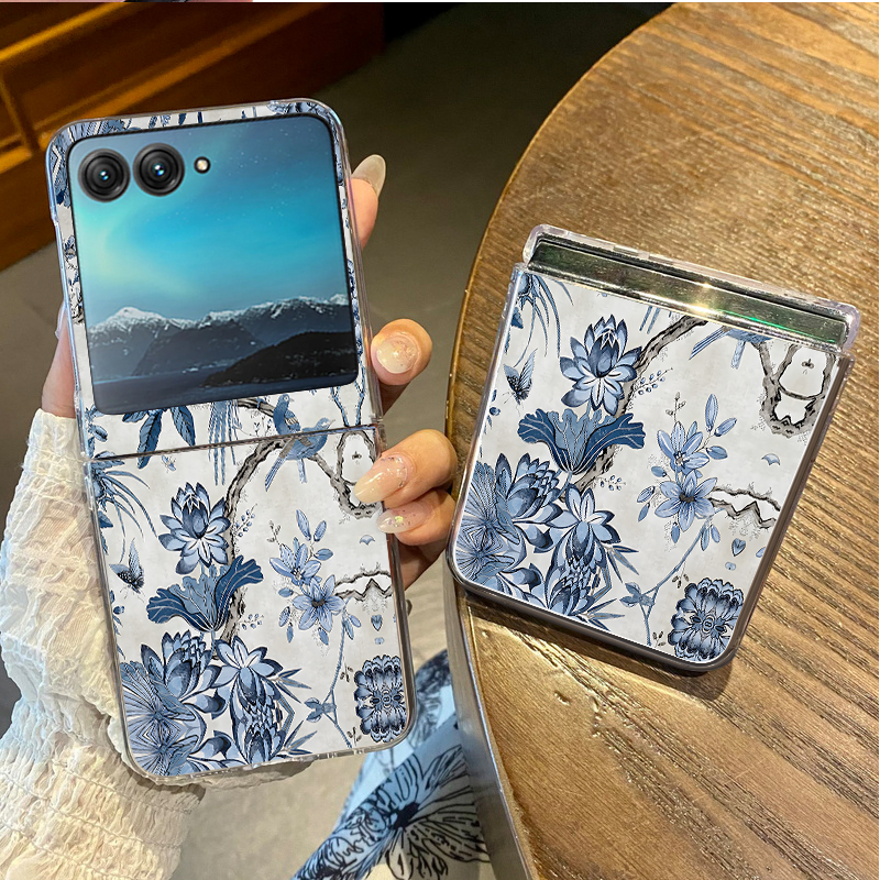 Phone Cases For Motorola - Blue Flowers Forest Print Phone Case