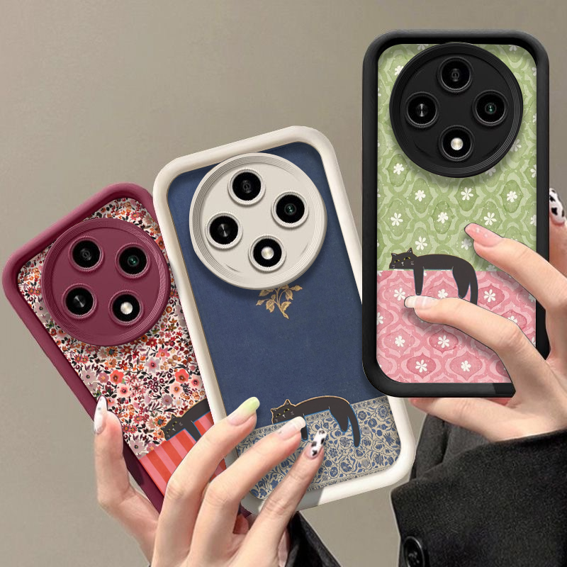 Phone Cases Honor - Artistic Cute Black Cat Striped Pattern