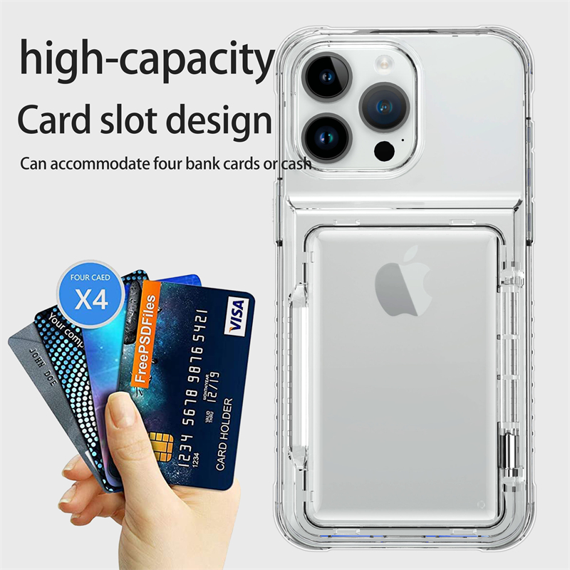 Phone Cases With Wallet On Back - Transparent Card Slot Bag Holder Phone