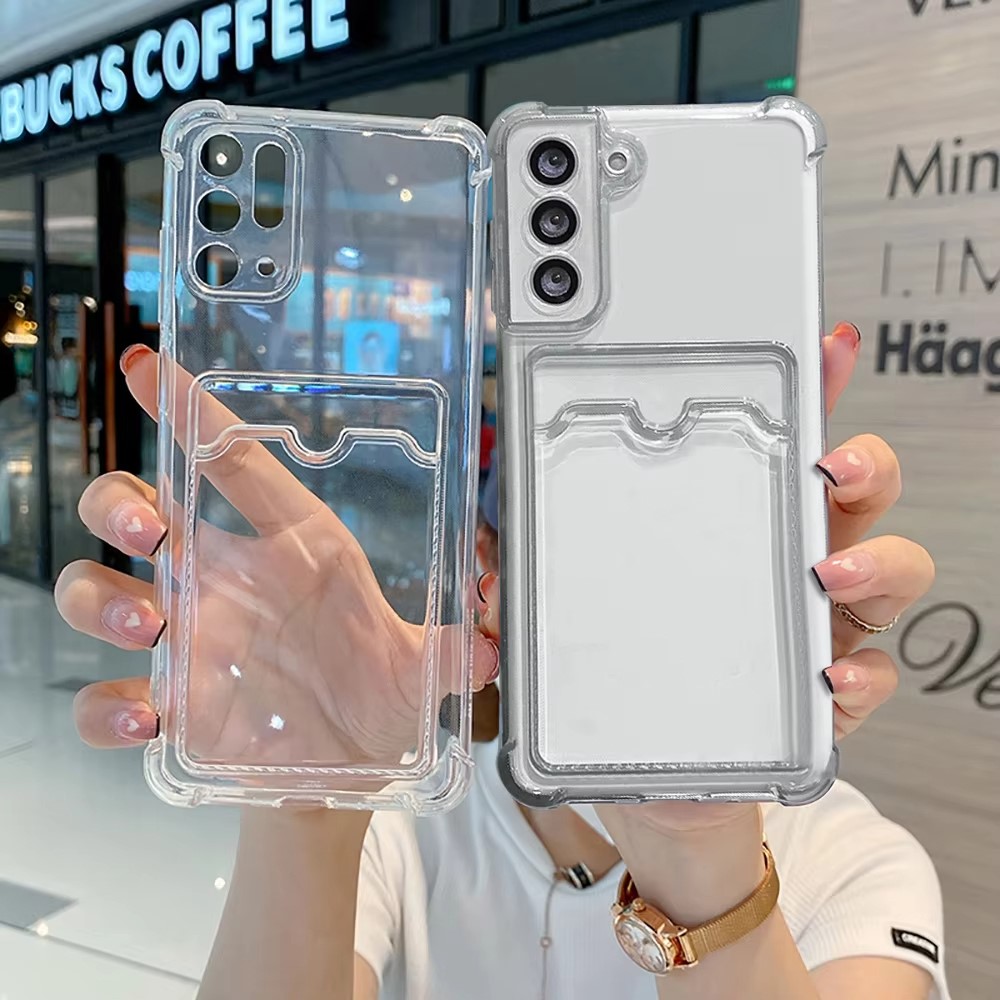 Phone Cases Quality - Clear Silicone Card Slot Holder Phone