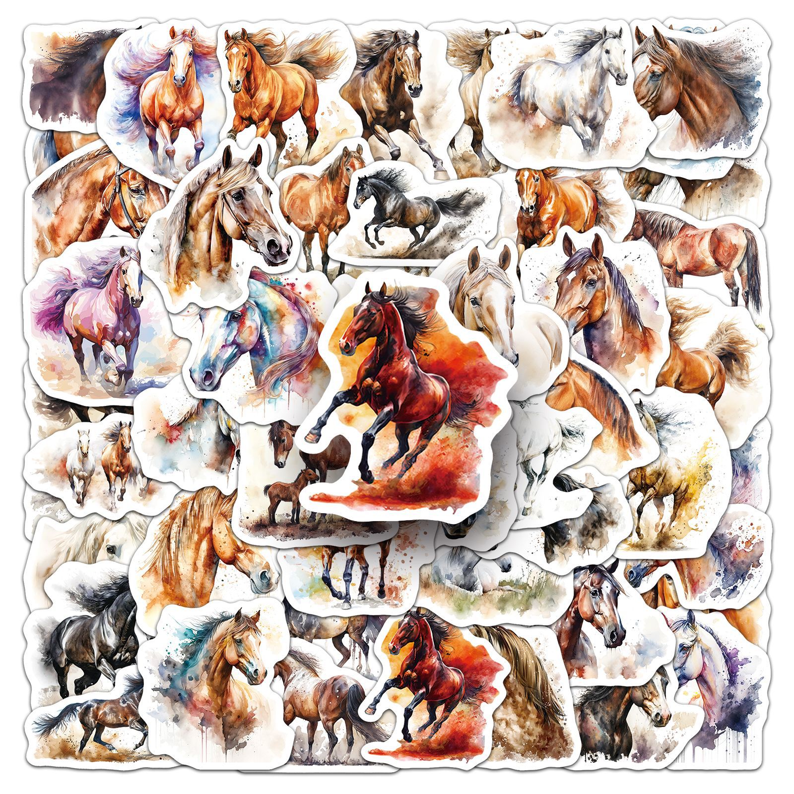 Phone Cases Horse - 50Pcs Ink Wash Horse Stickers Chinese