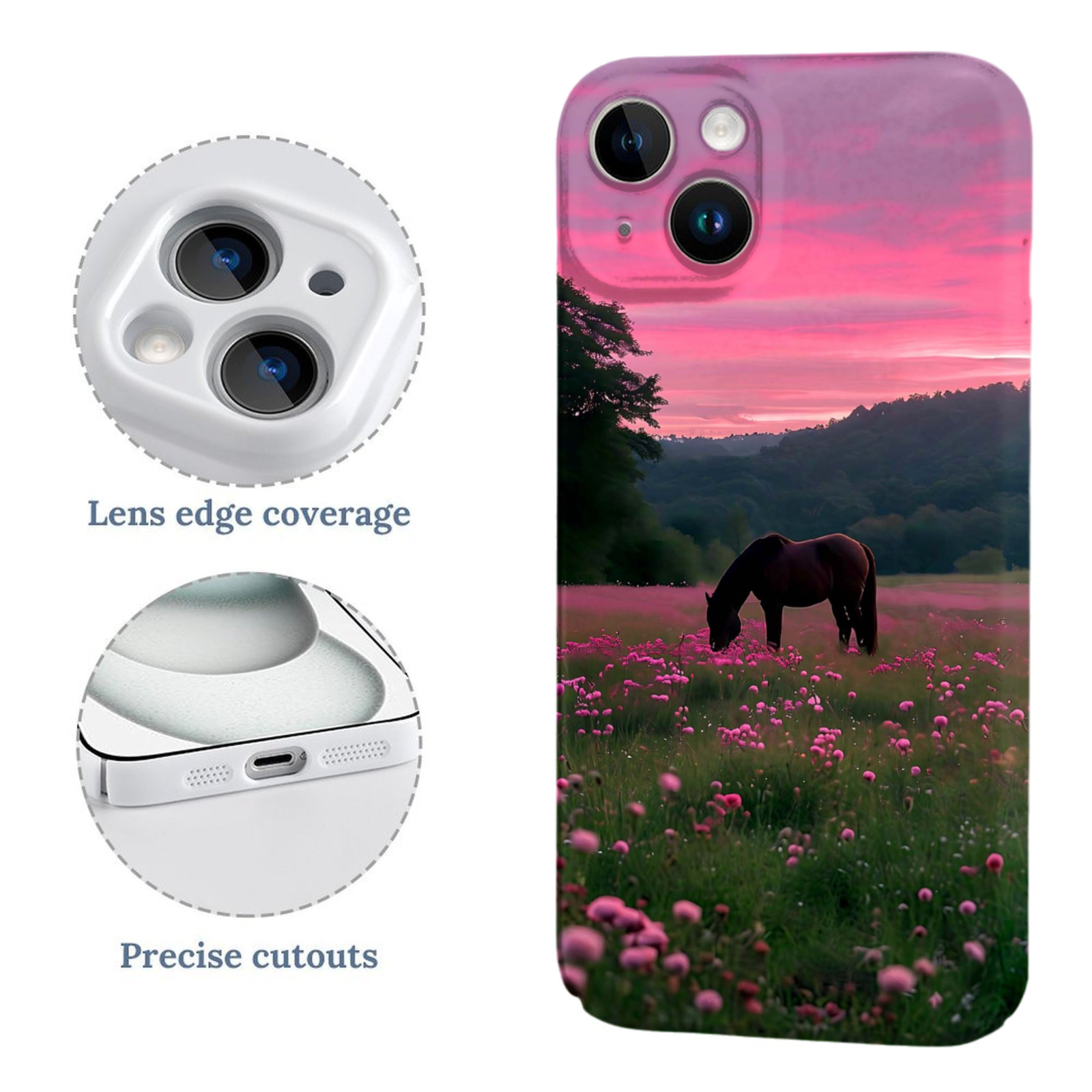 Horse In Flower Field, Phone C - đánh giá và giá Phone Cases Horse