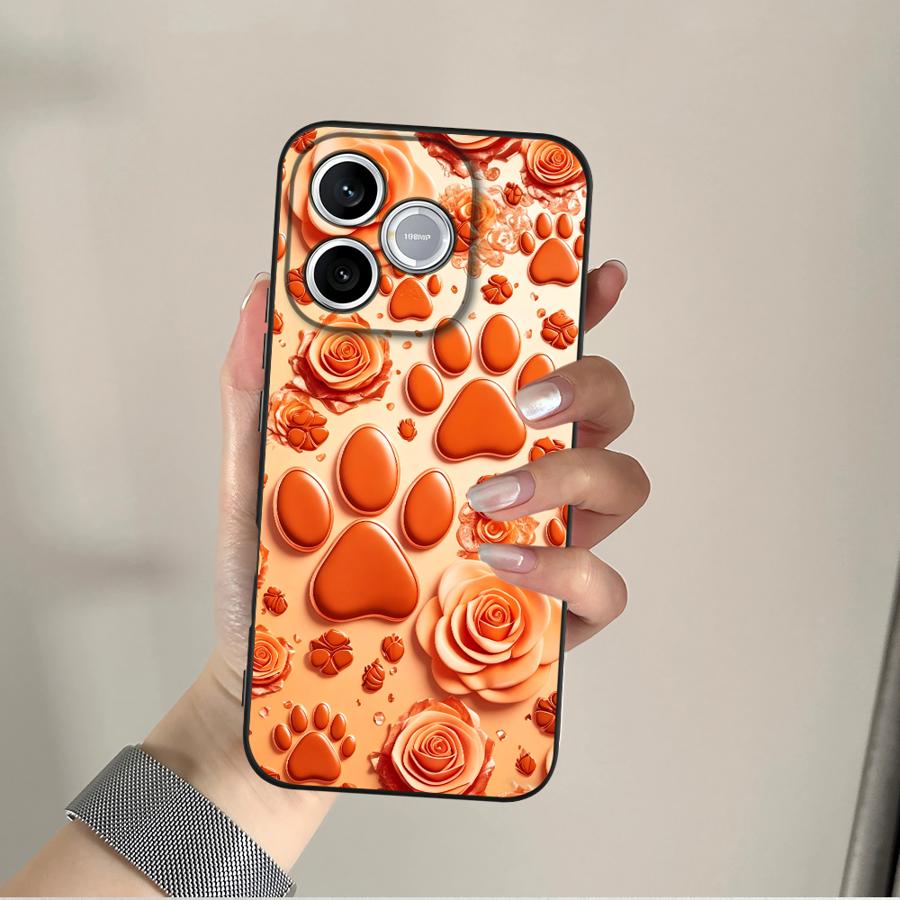 Orange Rose Paw Print Funda Ph - đánh giá và giá Phone Cases Honor