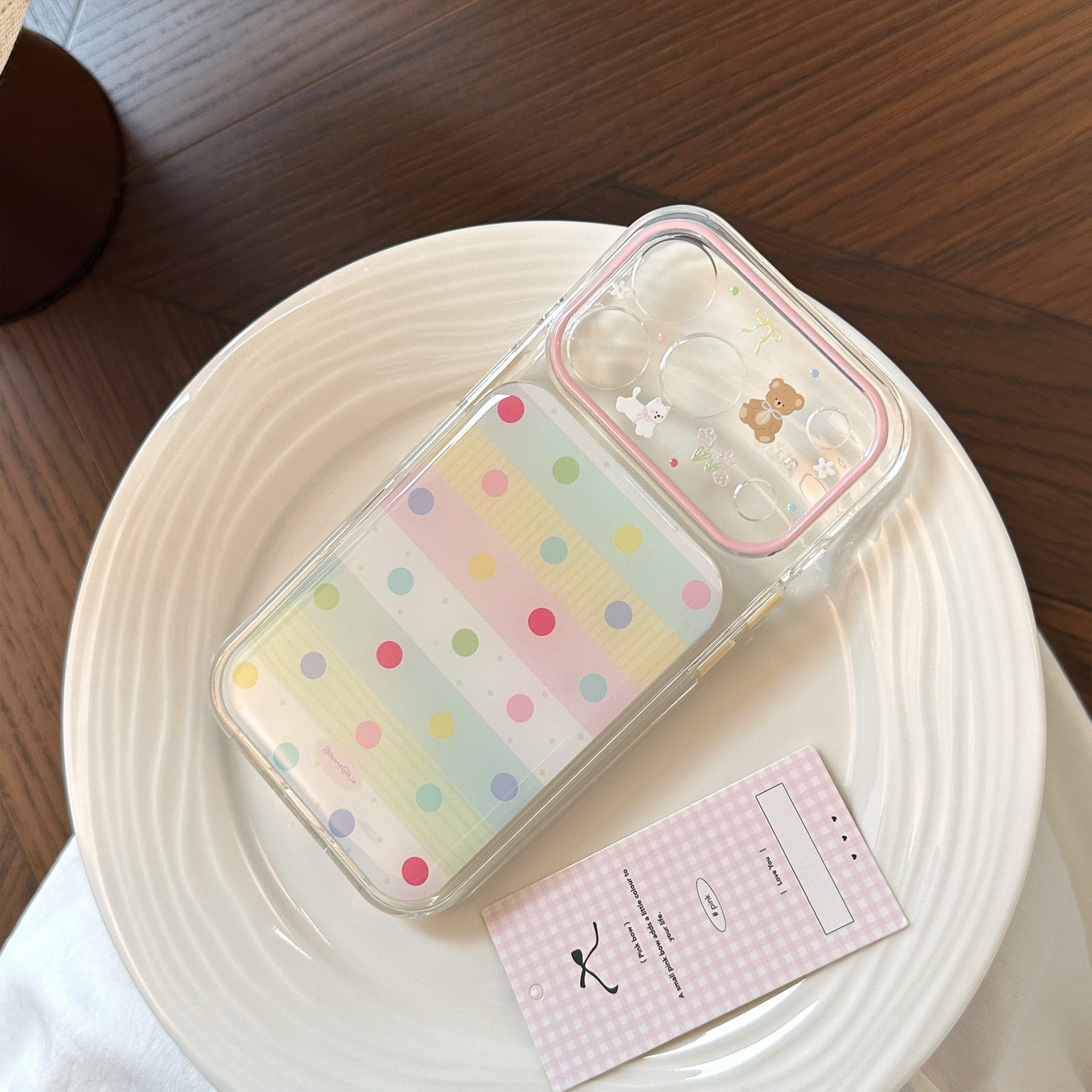 Korean Splicing Colorful Polka - đánh giá và giá Phone Cases Korean
