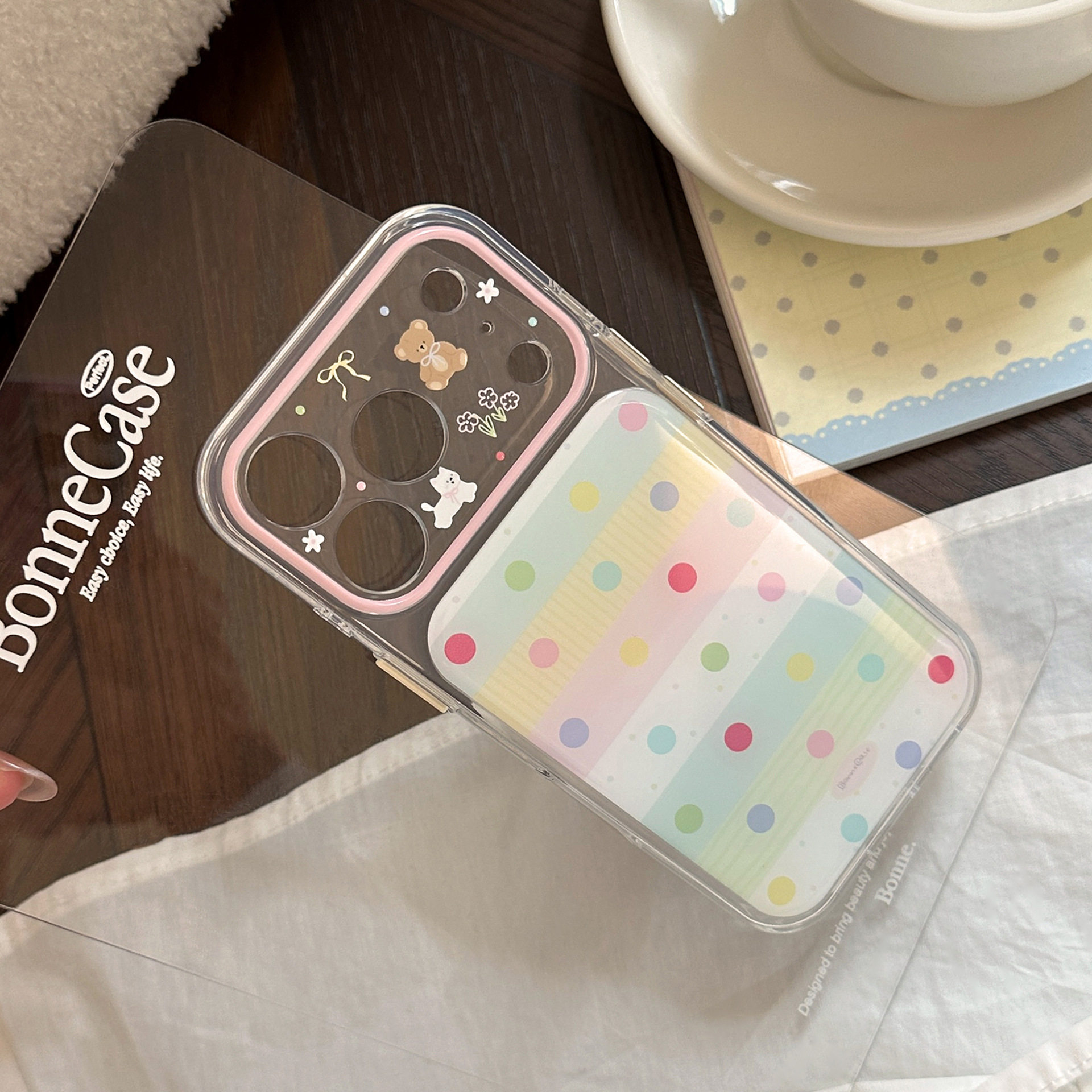 Korean Splicing Colorful Polka - đánh giá và giá Phone Cases Korean