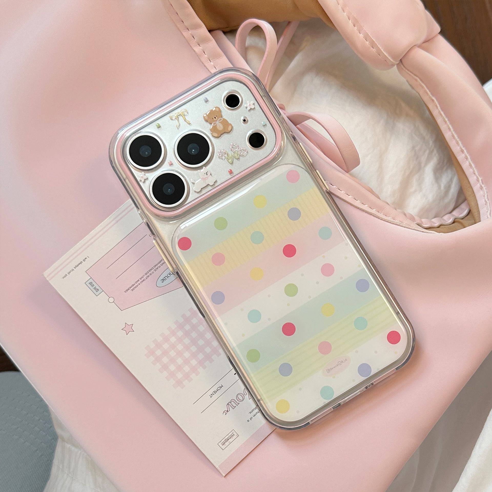 Korean Splicing Colorful Polka - đánh giá và giá Phone Cases Korean