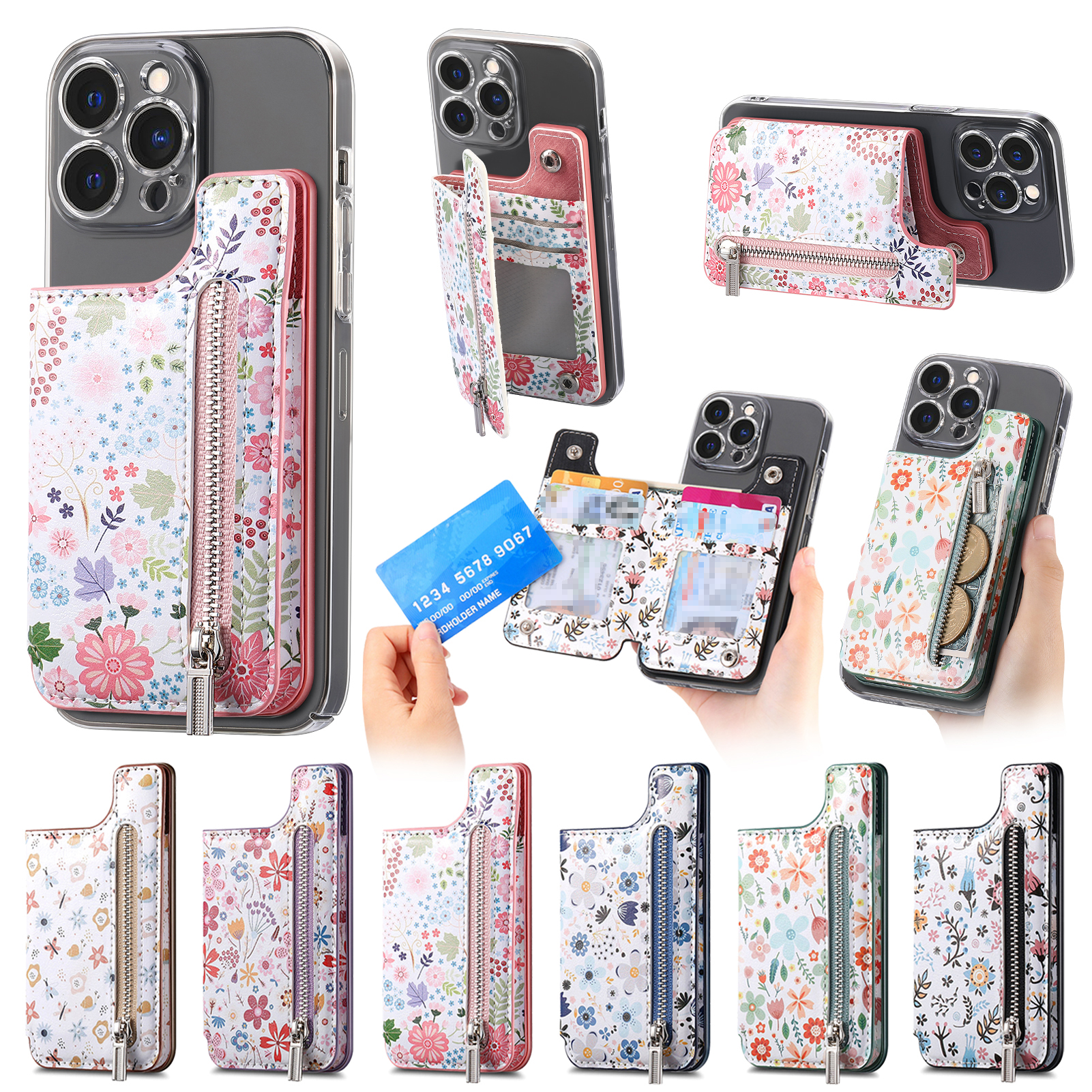 1Pc Flower Painted Phone Case  - đánh giá và giá Phone Cases With Wallet On Back