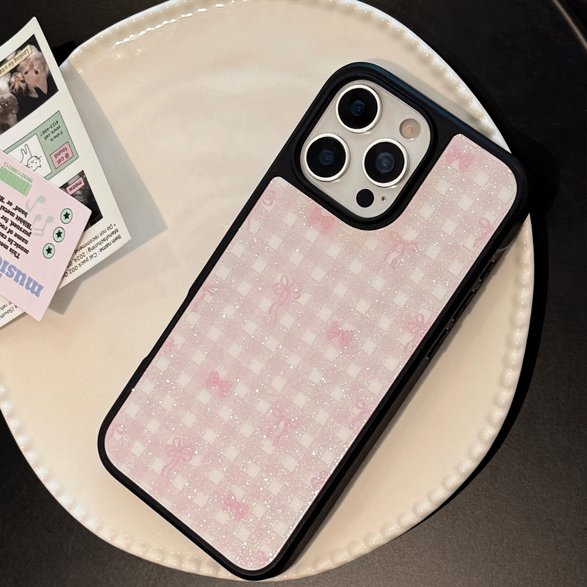 Korea Black Frame Pink Bowknot - đánh giá và giá Phone Cases Korean