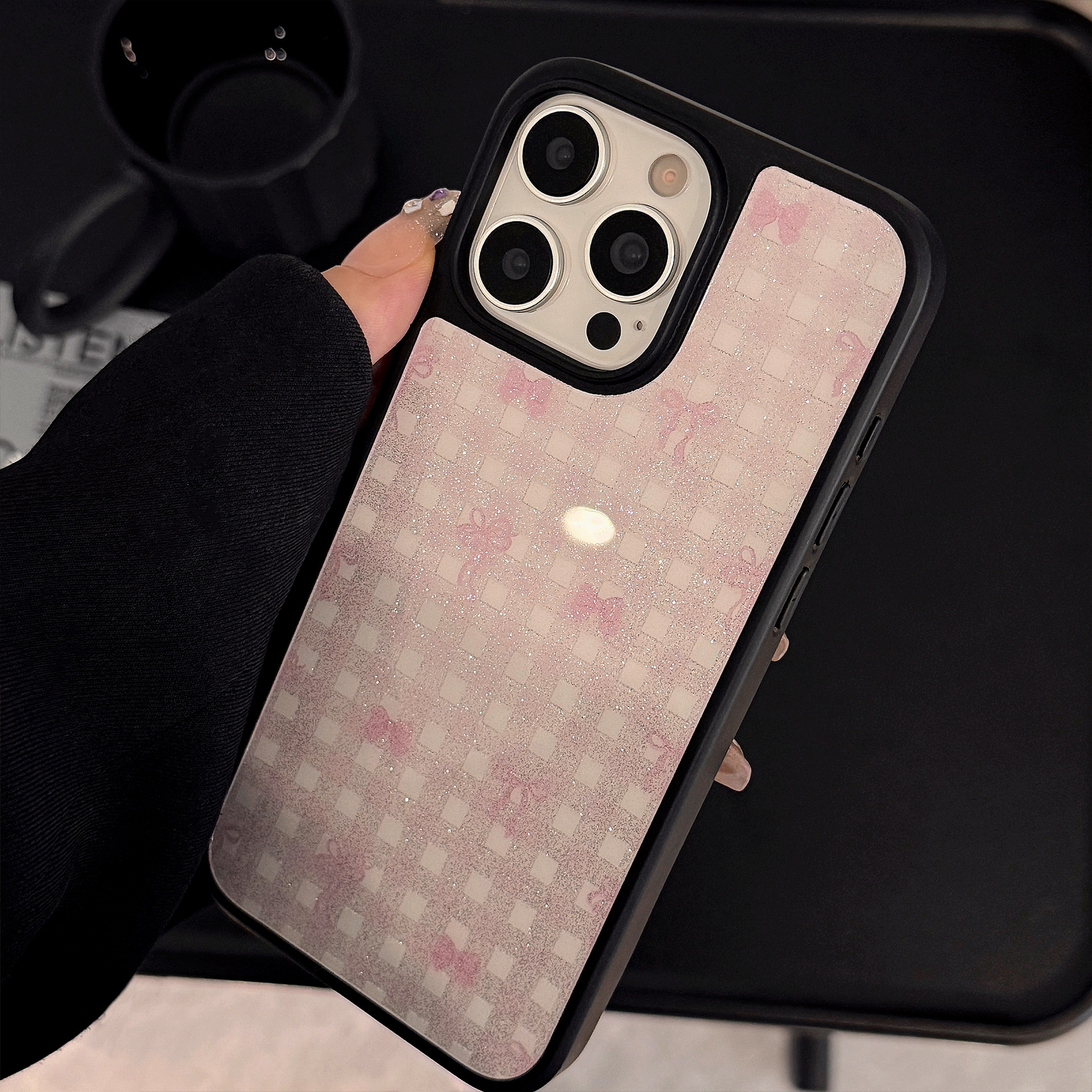 Korea Black Frame Pink Bowknot - đánh giá và giá Phone Cases Korean