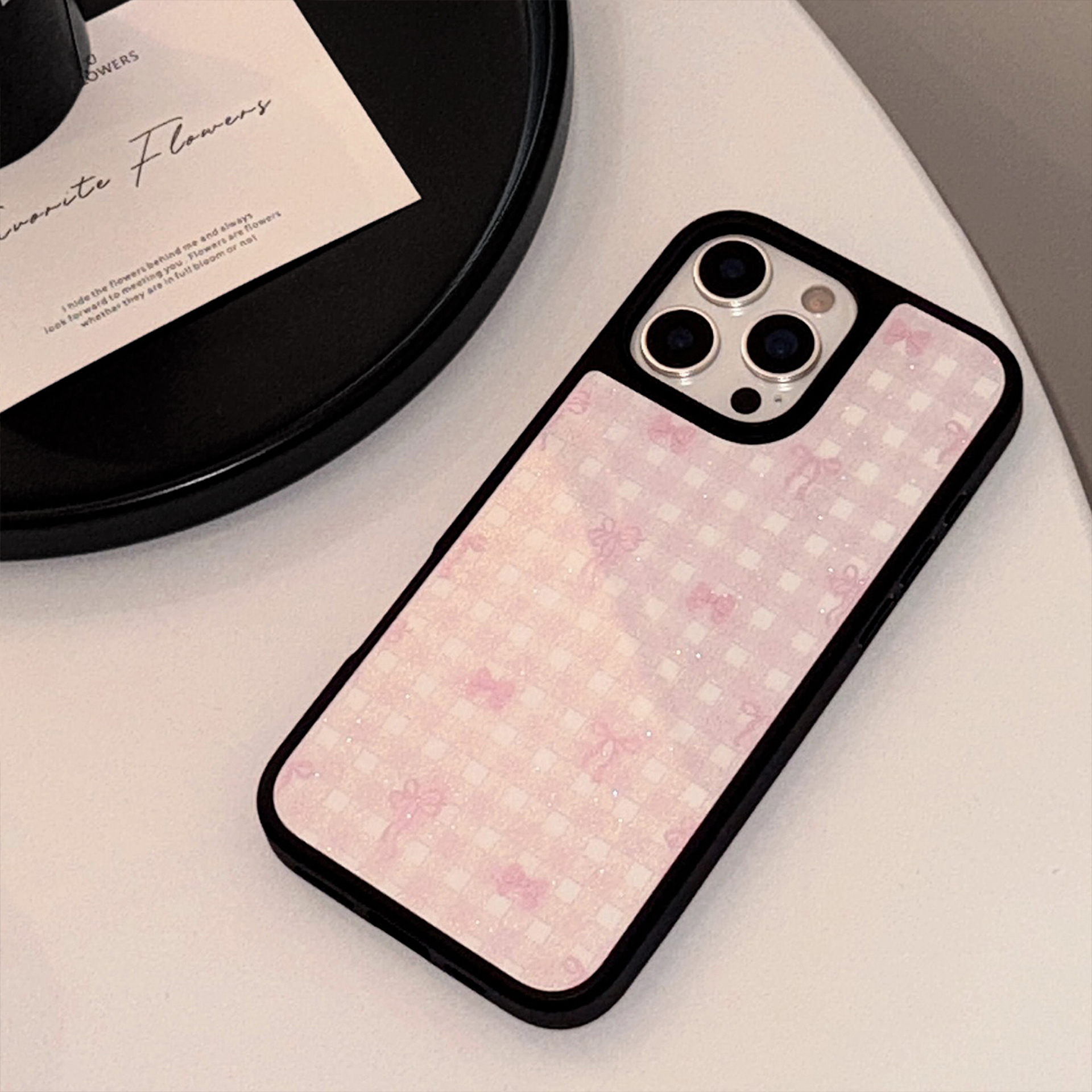 Korea Black Frame Pink Bowknot - đánh giá và giá Phone Cases Korean