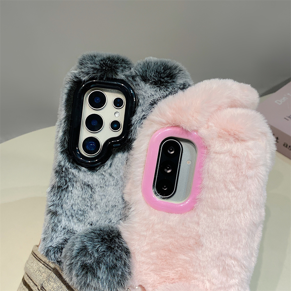 Cute Rabbit Ears Fluffy Stand  - đánh giá và giá Phone Cases With Stand