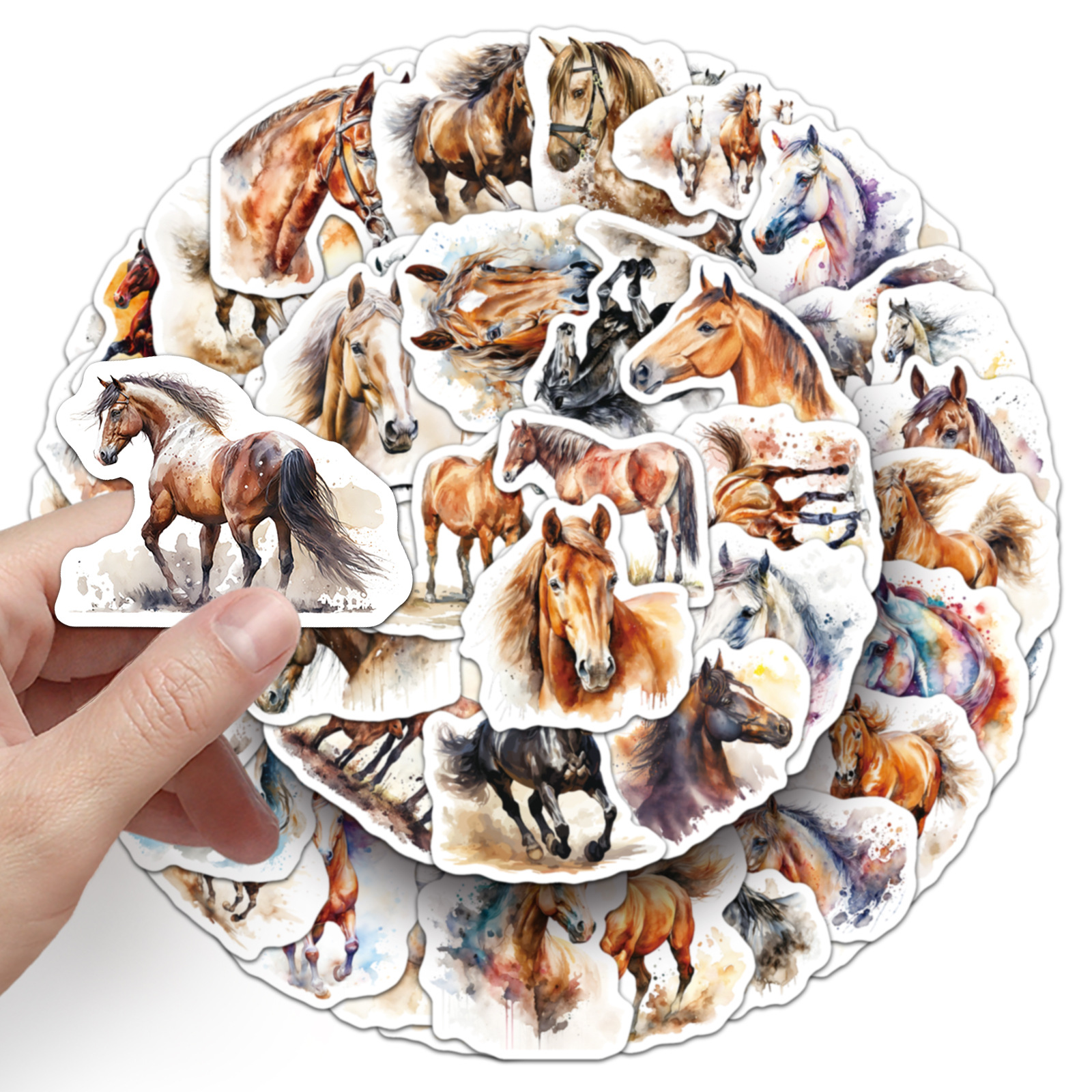 50Pcs Ink Wash Horse Stickers  - đánh giá và giá Phone Cases Horse