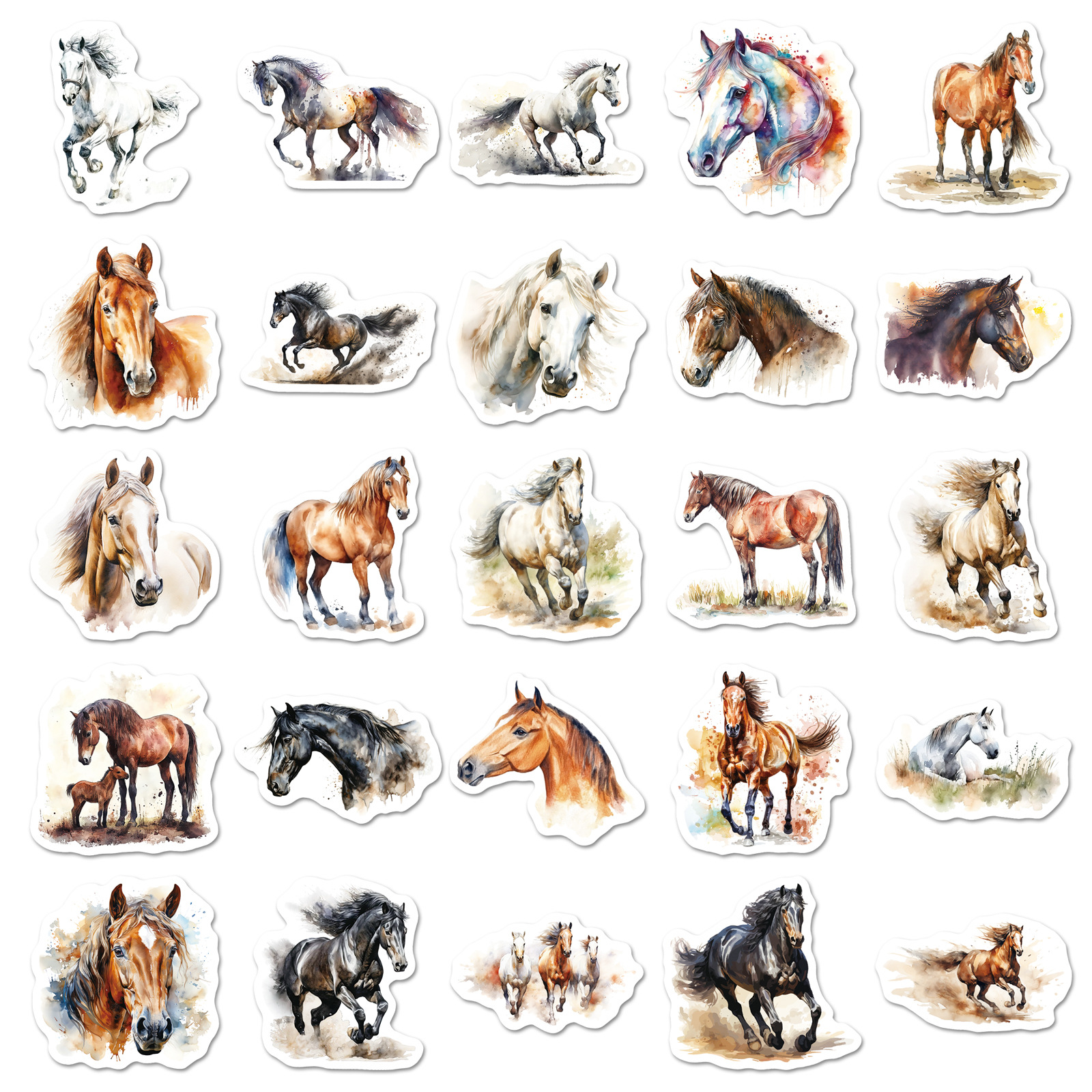 50Pcs Ink Wash Horse Stickers  - đánh giá và giá Phone Cases Horse